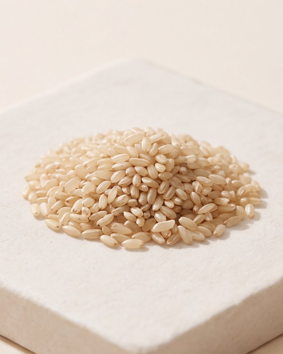 Rice protein, close up