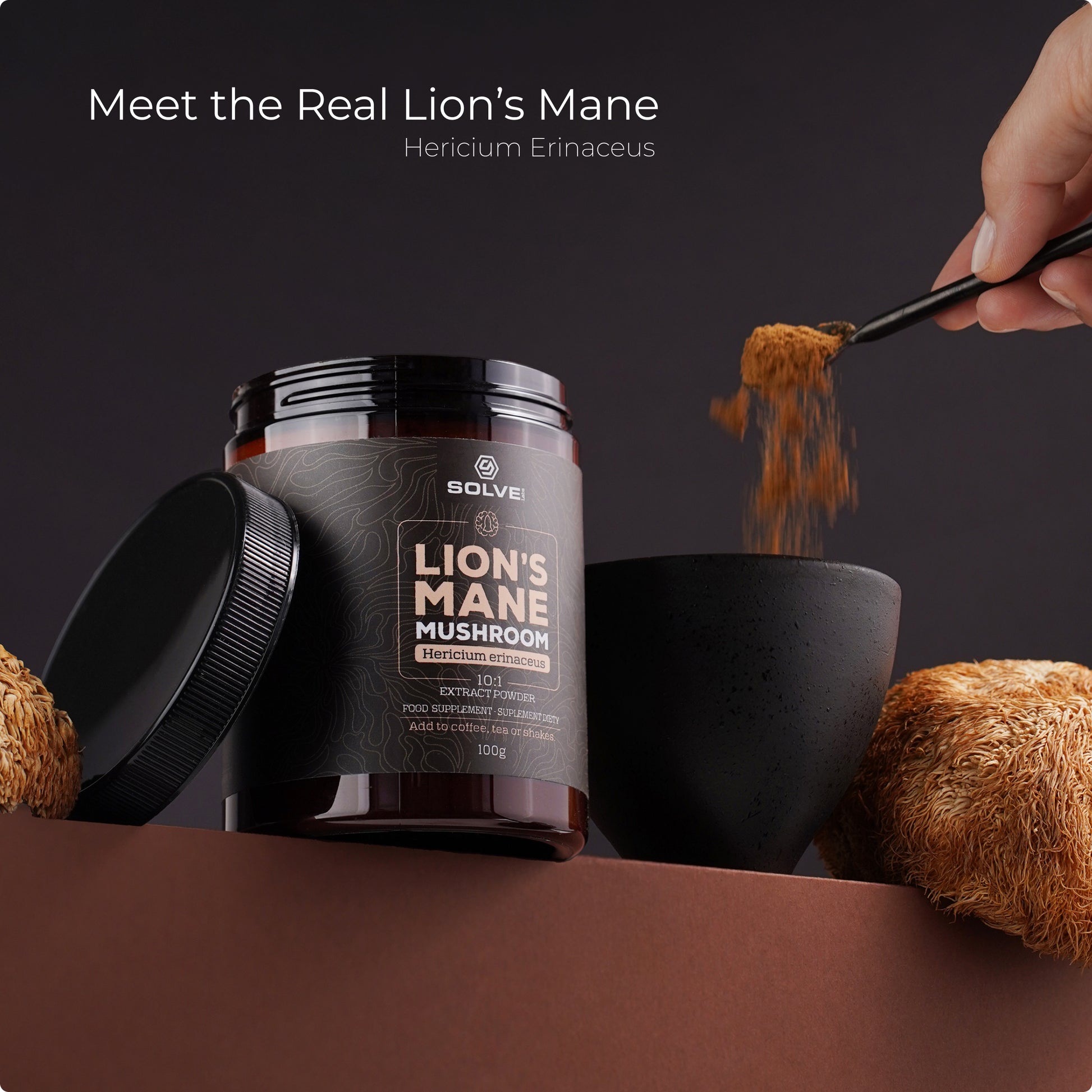 SolveLabs Lion's Mane mushroom extract powder for focus and memory (view 2)