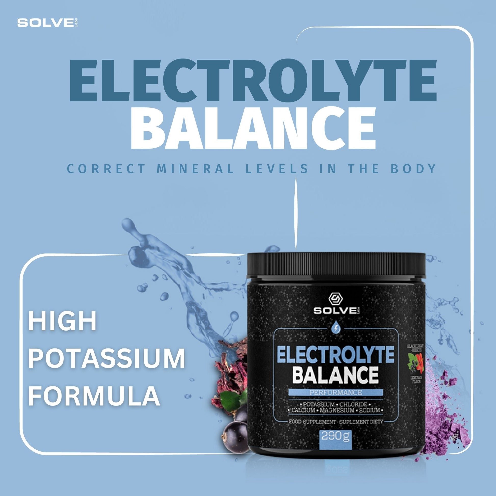 SolveLabs Electrolytes hydration powder, Hibiscus and Blackcurrant (view 3)