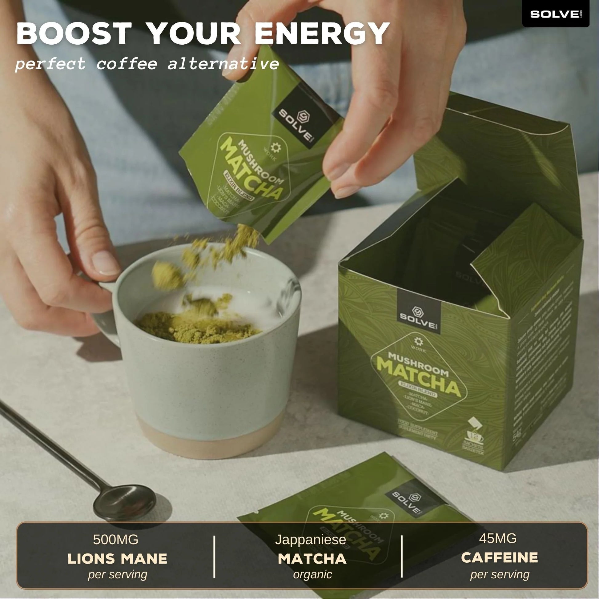 SolveLabs Mushroom Matcha with Lion's Mane for focus (view 15)