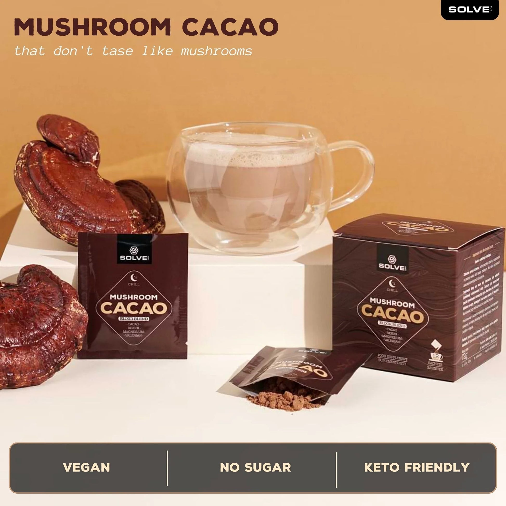 SolveLabs Mushroom Cacao with Reishi for evening calm (view 8)