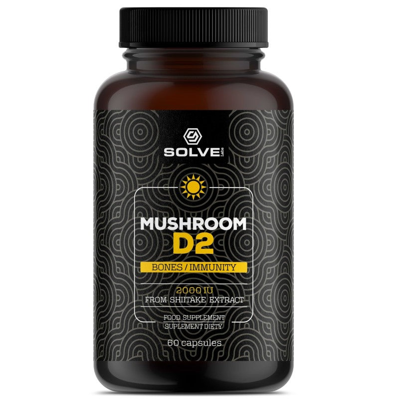 Solve Labs Vitamin D2 from Shiitake 2000 IU, 60 capsules