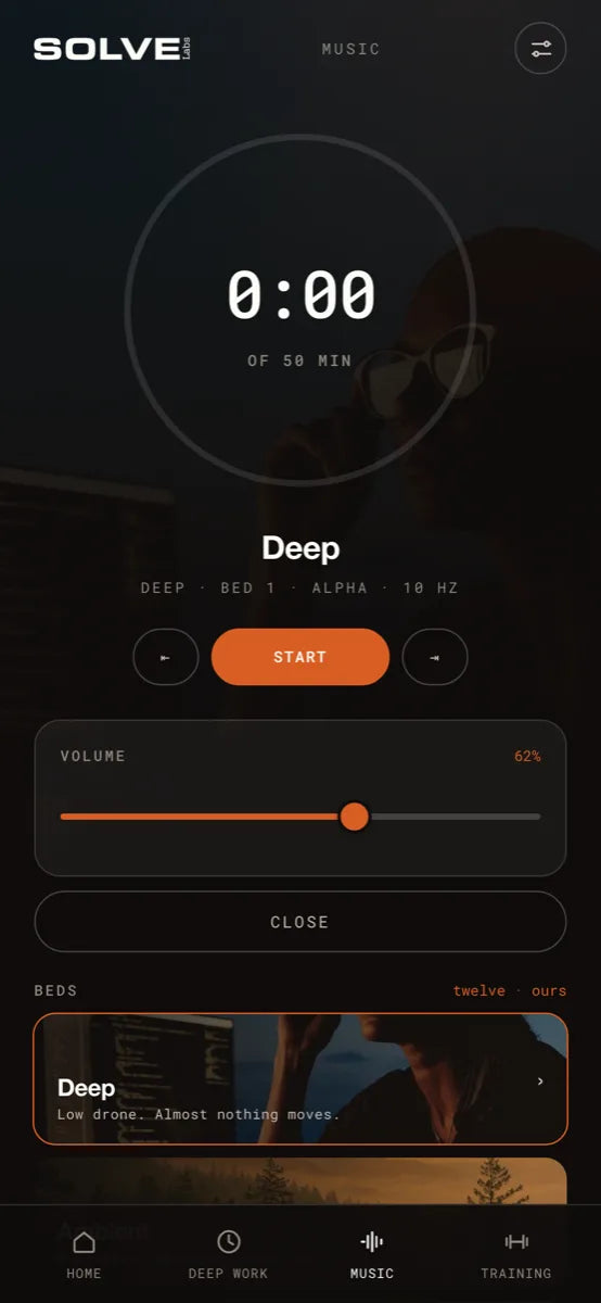 The Solve app&rsquo;s focus timer and sound