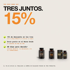 Tres juntos: 15% de descuento con el código BUNDLE15, envío gratis en el Reino Unido en pedidos de más de £50, 60 días para decidir
