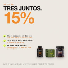 Tres juntos: 15% de descuento con el código BUNDLE15, envío gratis en el Reino Unido en pedidos de más de £50, 60 días para decidir