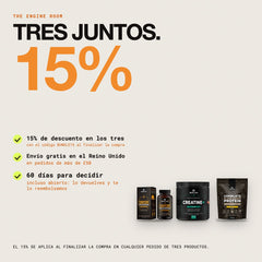 Tres juntos: 15% de descuento con el código BUNDLE15, envío gratis en el Reino Unido en pedidos de más de £50, 60 días para decidir
