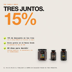 Tres juntos: 15% de descuento con el código BUNDLE15, envío gratis en el Reino Unido en pedidos de más de £50, 60 días para decidir