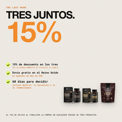 Tres juntos: 15% de descuento con el código BUNDLE15, envío gratis en el Reino Unido en pedidos de más de £50, 60 días para decidir