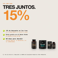 Tres juntos: 15% de descuento con el código BUNDLE15, envío gratis en el Reino Unido en pedidos de más de £50, 60 días para decidir