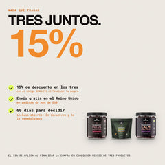 Tres juntos: 15% de descuento con el código BUNDLE15, envío gratis en el Reino Unido en pedidos de más de £50, 60 días para decidir