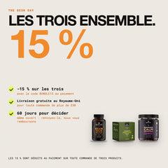 Les trois ensemble : 15 % de réduction avec le code BUNDLE15, livraison gratuite au Royaume-Uni dès £50, 60 jours pour décider