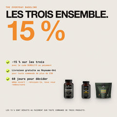 Les trois ensemble : 15 % de réduction avec le code BUNDLE15, livraison gratuite au Royaume-Uni dès £50, 60 jours pour décider