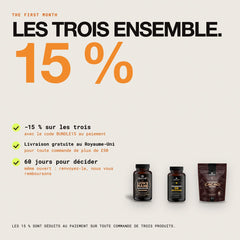 Les trois ensemble : 15 % de réduction avec le code BUNDLE15, livraison gratuite au Royaume-Uni dès £50, 60 jours pour décider