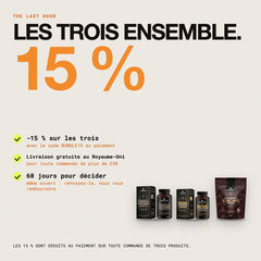 Les trois ensemble : 15 % de réduction avec le code BUNDLE15, livraison gratuite au Royaume-Uni dès £50, 60 jours pour décider