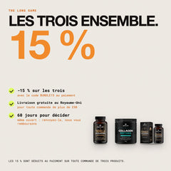 Les trois ensemble : 15 % de réduction avec le code BUNDLE15, livraison gratuite au Royaume-Uni dès £50, 60 jours pour décider