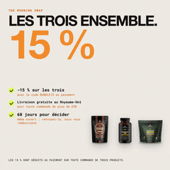 Les trois ensemble : 15 % de réduction avec le code BUNDLE15, livraison gratuite au Royaume-Uni dès £50, 60 jours pour décider
