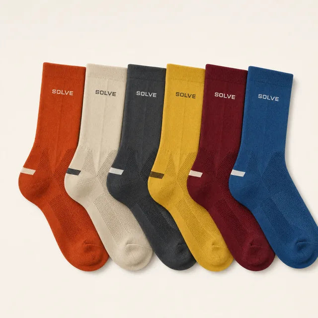 Solve Crew Socks in six colours