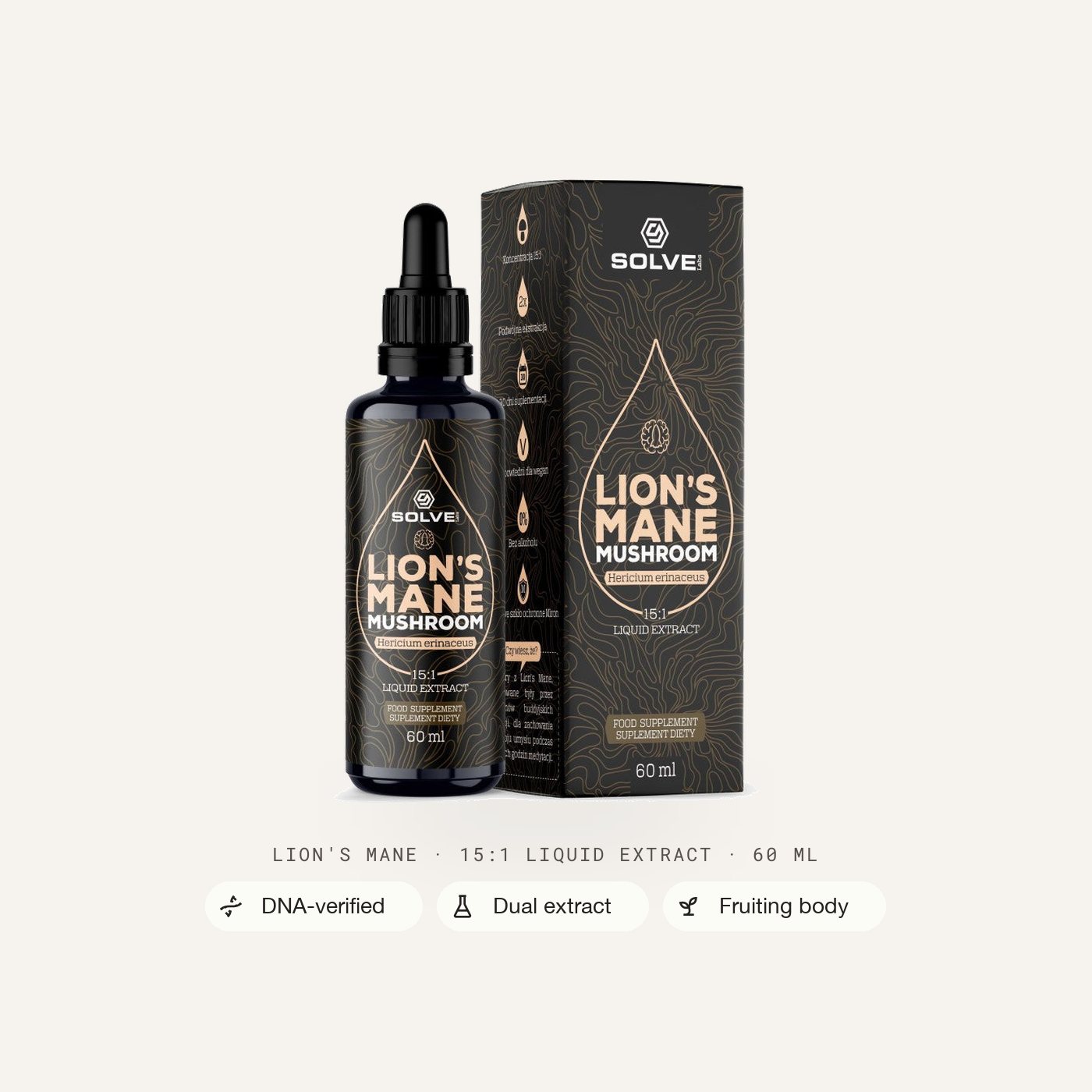 Solve Labs Lion&rsquo;s Mane drops, 60 ml