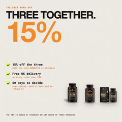 Three together: 15% off with the code BUNDLE15, free UK delivery over £50, 60 days to decide