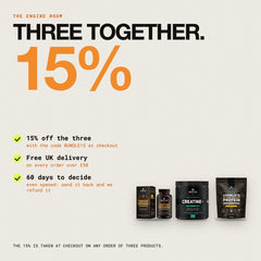 Three together: 15% off with the code BUNDLE15, free UK delivery over £50, 60 days to decide