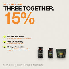 Three together: 15% off with the code BUNDLE15, free UK delivery over £50, 60 days to decide