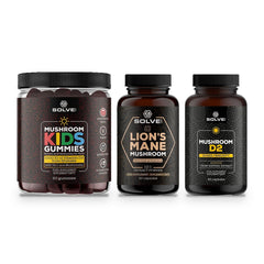 Gummies aux champignons pour enfants, Lion’s Mane pur – gélules, Vitamine D2 de shiitake 2000 UI