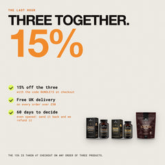 Three together: 15% off with the code BUNDLE15, free UK delivery over £50, 60 days to decide
