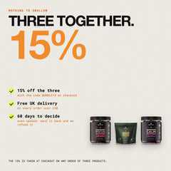 Three together: 15% off with the code BUNDLE15, free UK delivery over £50, 60 days to decide
